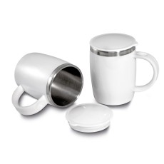 Caneca em Plástico e Inox 400ml Personalizada