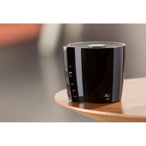 caixa de som com microfone Com Logotipo Da Empresa