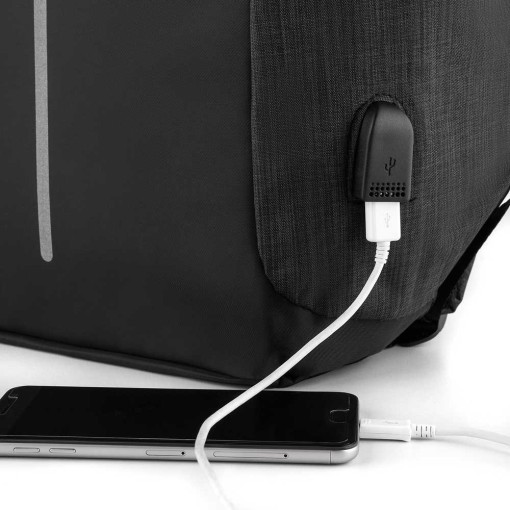 Mochila Poliéster Anti-Furto USB Personalizada