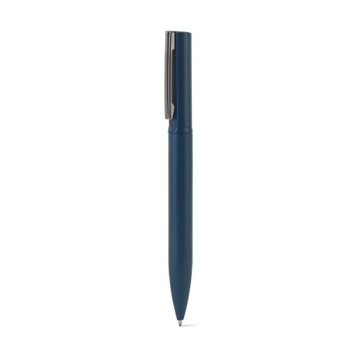 Esferográfica elegante em metal 60% reciclado com escrita em azul personalizado