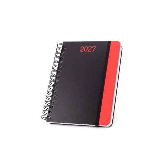 Agenda A5 em papel 100% reciclado e acabamento mate com logotipo