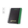 Agenda A5 em papel 100% reciclado e acabamento mate com logotipo