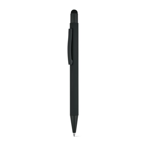 Caneta esferográfica com um design moderno em alumínio 100% reciclado, com acabamento mate corporativo