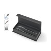 Set premium de 1 caneta esferográfica e 1 caneta roller em cobre e aço inox, com escrita em azul brinde