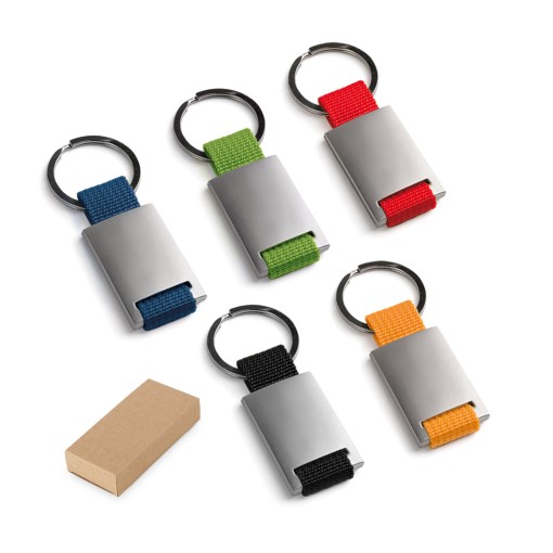 Chaveiros em metal e em webbing corporativo