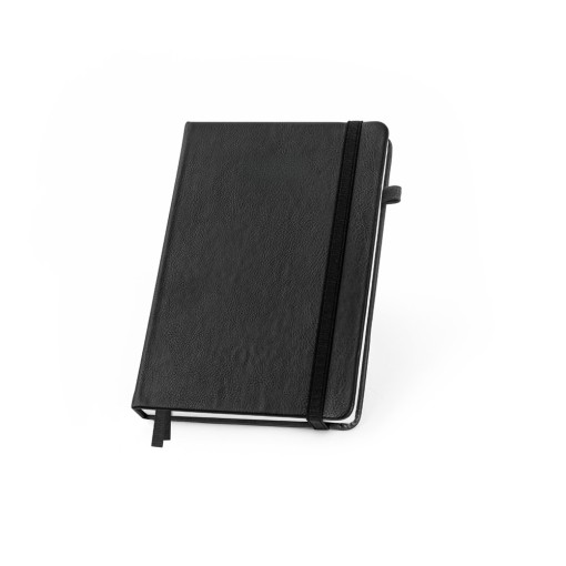 Caderno em PU à base de água com agenda integrada e página pautadas promocional