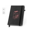 Caderno em PU à base de água com agenda integrada e página pautadas promocional