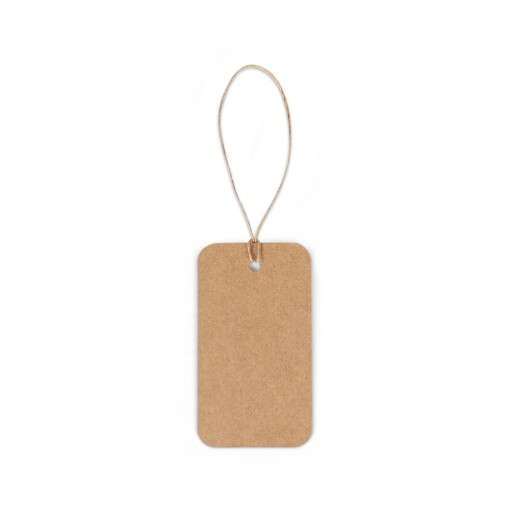 Etiqueta em papel 100% reciclado (700 g/m²) com formato retangular corporativo