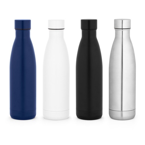 Garrafa em aço inox 90% reciclado de parede dupla térmica, isolada a vácuo e acabamento mate 810 mL com logotipo