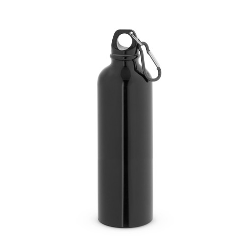 Squeeze esportiva em aço inox de parede simples com mosquetão 790 mL promocional