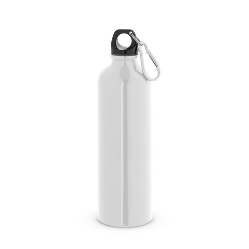 Squeeze esportiva em aço inox de parede simples com mosquetão 790 mL promocional