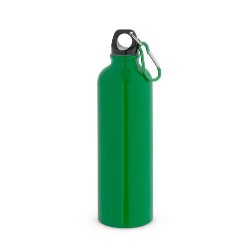 Squeeze esportiva em aço inox de parede simples com mosquetão 790 mL promocional