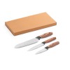 Conjunto de 3 facas de cozinha com lâmina em aço inox e cabo ergonómico corporativo