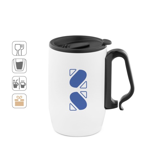 Caneca de viagem térmica em aço inox (400 mL) corporativo