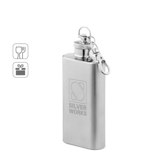 Garrafa de bolso em aço inox (50 mL) promocional