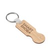 Chaveiro em bambu com extremidade em formato de moeda personalizado