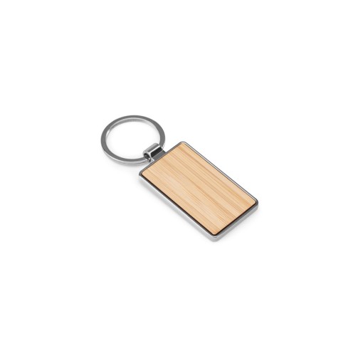 Chaveiro em ferro com formato retangular em zinco e bambu personalizado