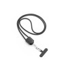 Cordão lanyard com suporte para celular incluso, cabo USB-C e diversos adaptadores em ABS reciclado e TPE reciclado brinde