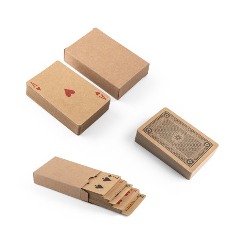 Baralho de 54 cartas clássicas em papel kraft brinde